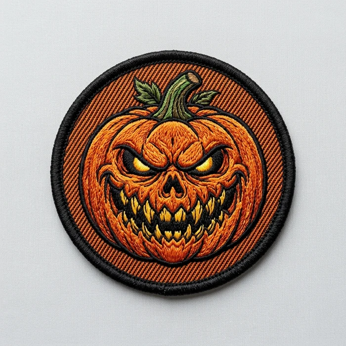 Jack o lantern patch custom - Pumpkin patches embroidered