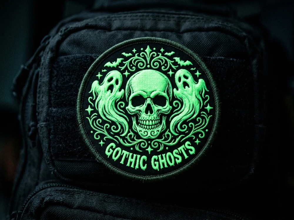 Glow in the dark custom Halloween embroidered morale patch