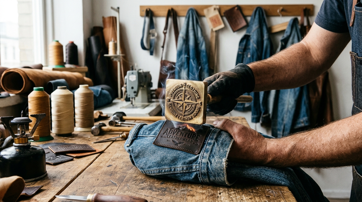 Leather Branding for Denim Jackets and Clothing